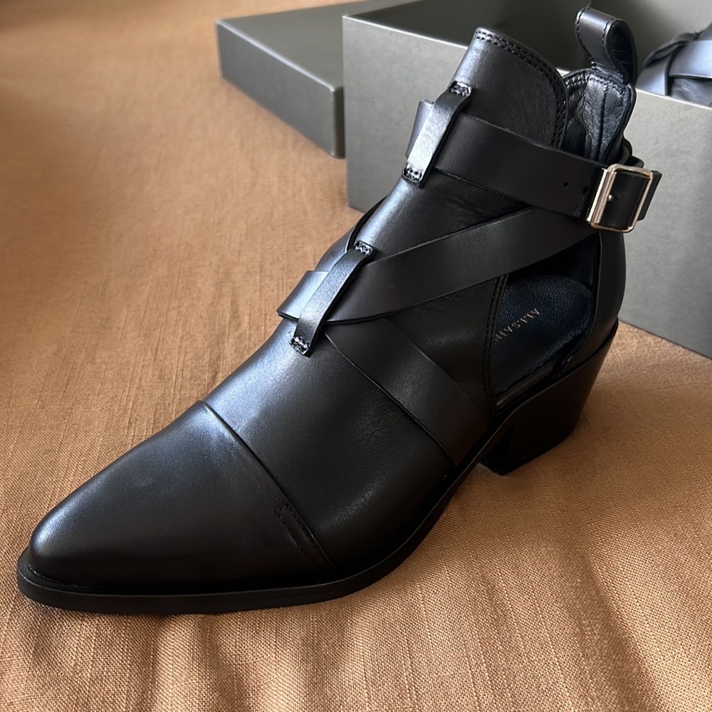 NEW WITH BOX AllSaints Darcy Leather Pointed Bootie